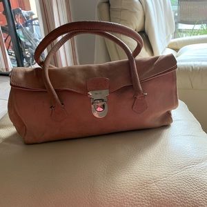 Vintage Prada suede pale pink purse